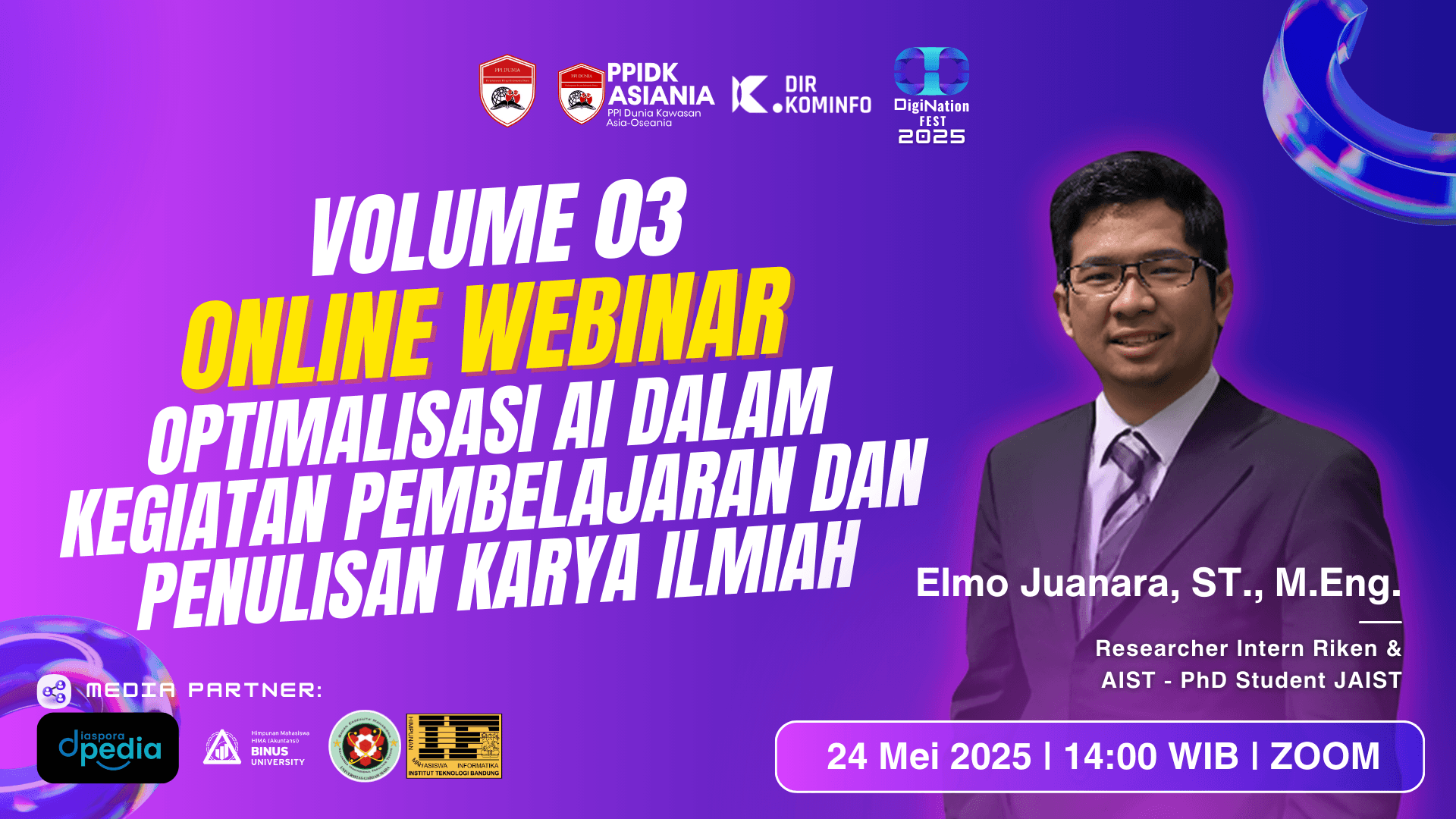 Optimalisasi AI dalam Kegiatan Pembelajaran dan Penulisan Karya Ilmiah workshop flyer
